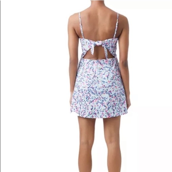 French Connection Nordstrom Rack Dress Floral Mini Light Blue Size 10 - Picture 2 of 14